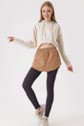 1888 Sweatshirt Ve Kazak Altı Gömlek Etek - Camel resmi